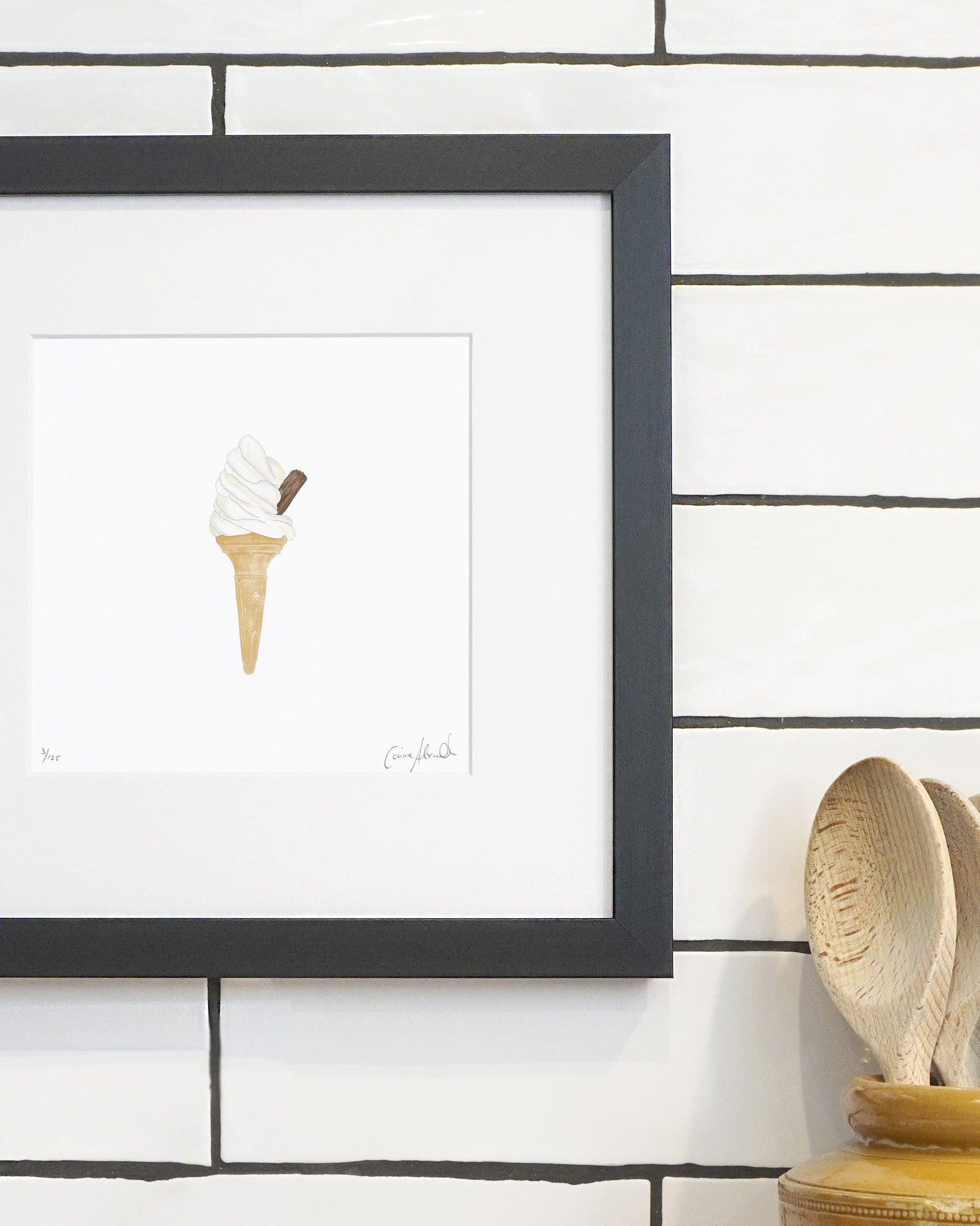 99 Flake Ice Cream Print - Kitchen Wall Art, British Made