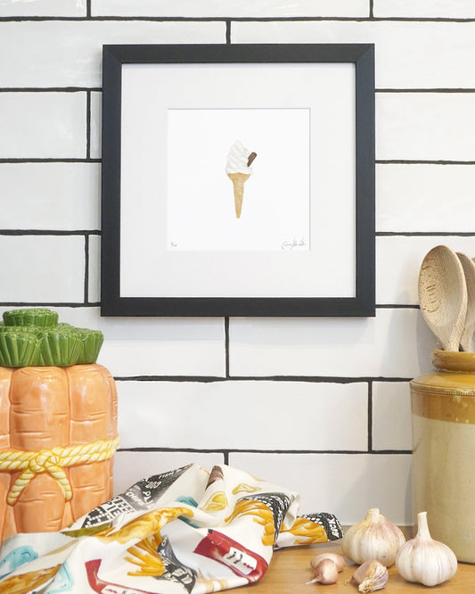 99 Flake Ice Cream Print - Kitchen Wall Art, British Made