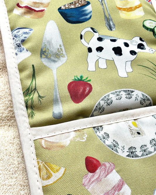 Afternoon Tea Oven Glove, Hand-Drawn & British Made