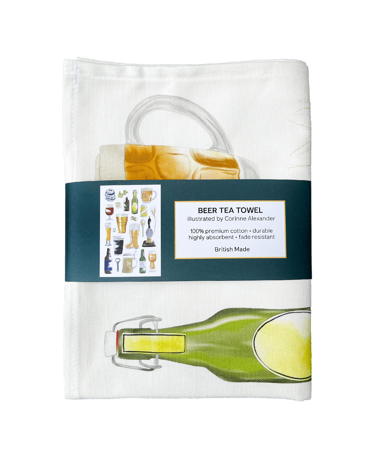 Beer tea towel from UK homeware store