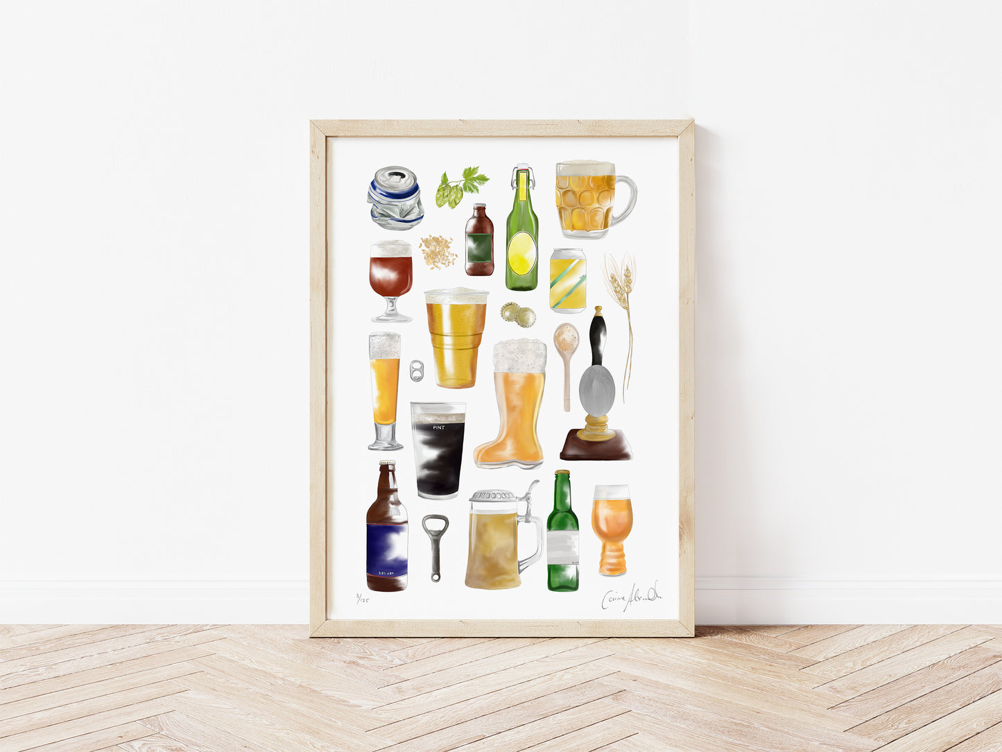 Large Beer Print for the Kitchen