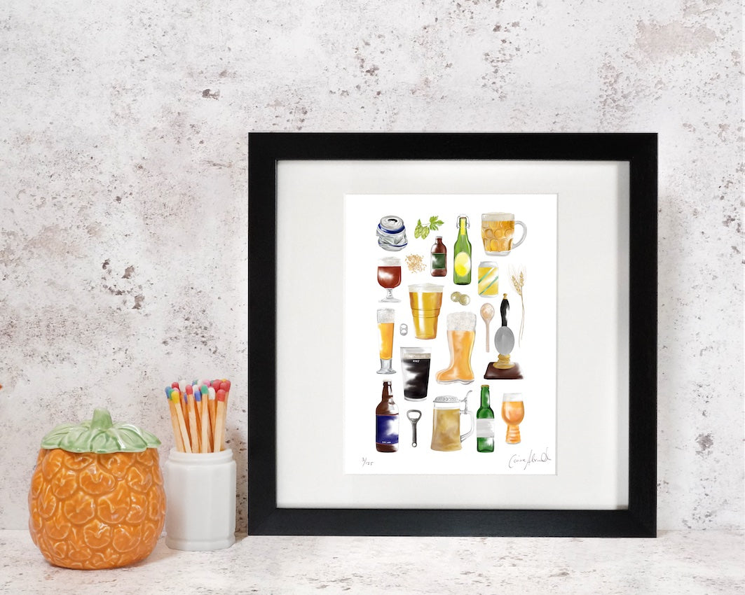 Craft Beer Print - The Perfect Piece of Art for the Kitchen, Bar, or Games Room