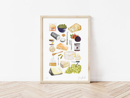 Large A3 cheese board art print