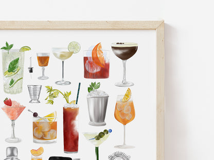 Cocktail Art Print for a kitchen wall