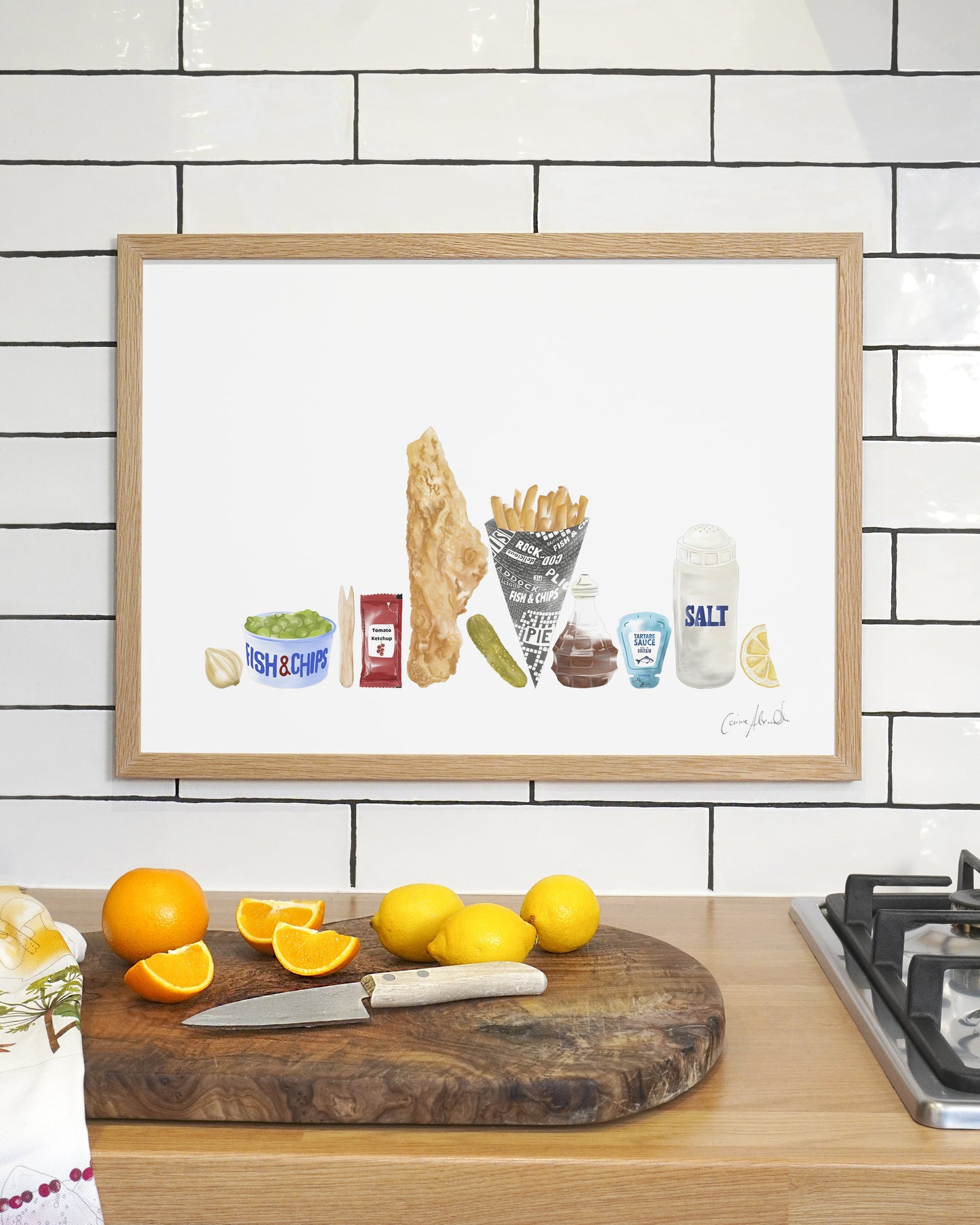 Fish & Chips Print - Kitchen Wall Art, British Made