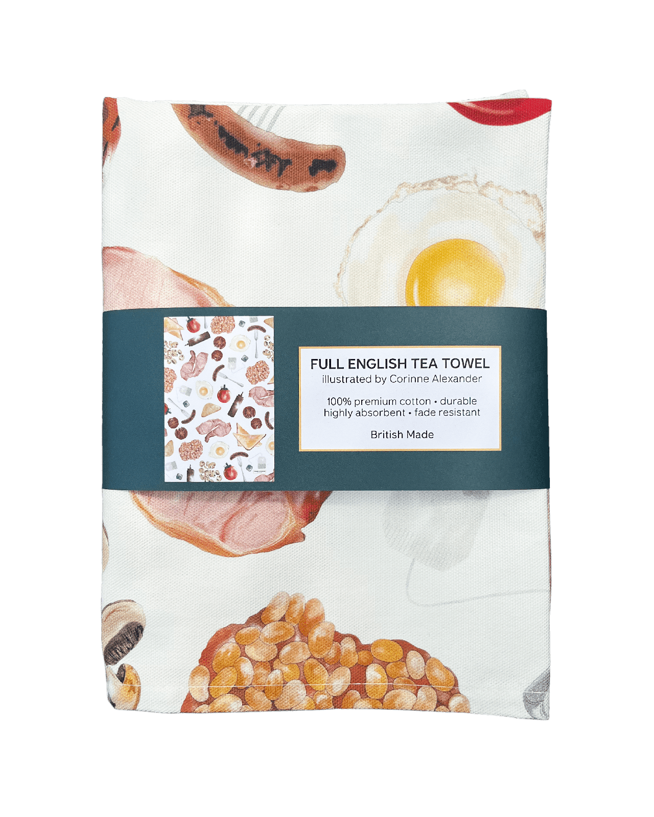 British full english cotton tea towel
