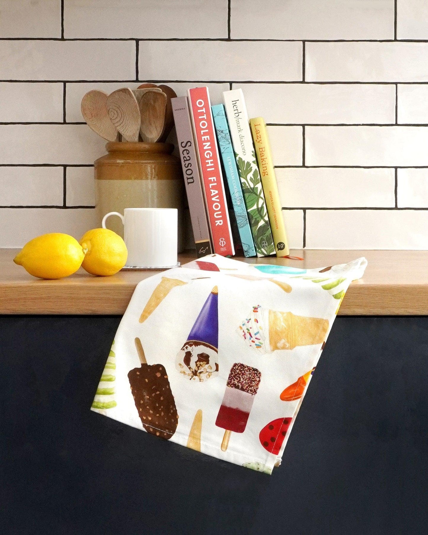Ice cream tea towel in a modern kitchen