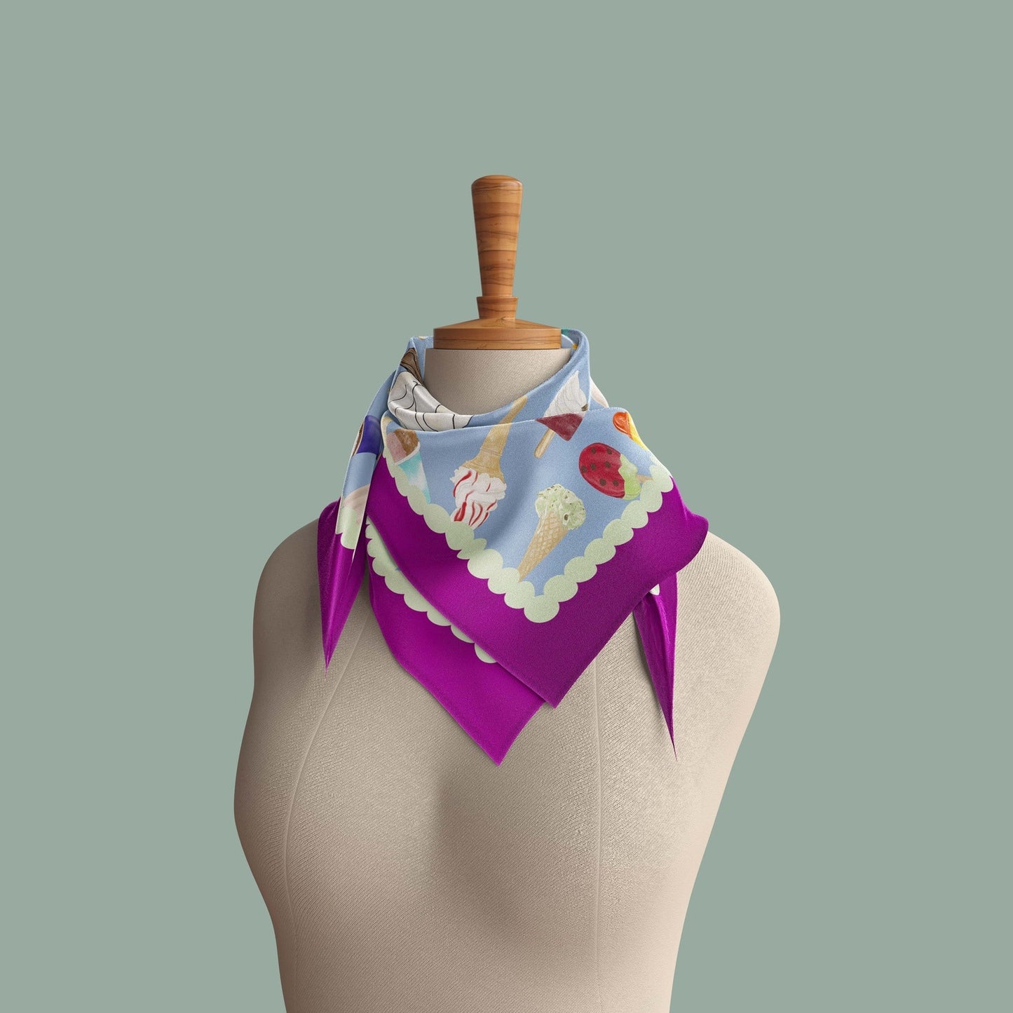 Ice cream silk scarf perfect for a summer outfit