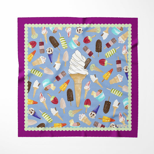 Ice cream pure silk scarf