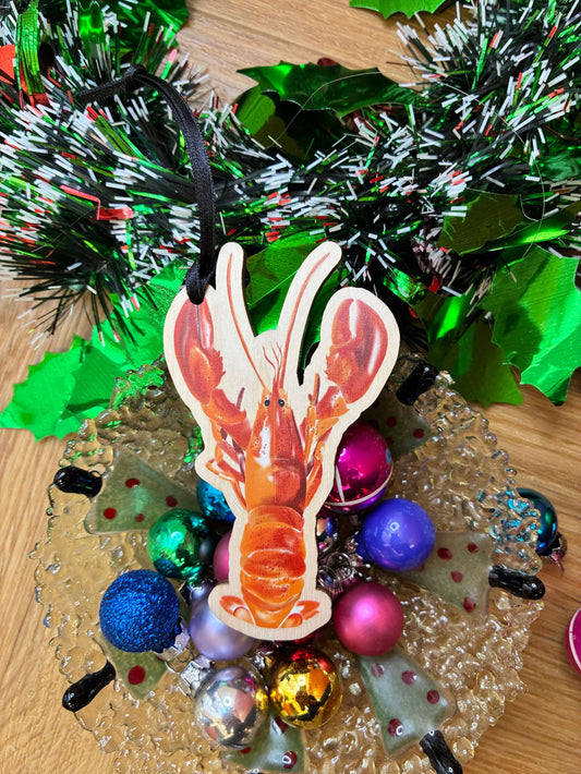 Lobster Wooden Christmas Tree Decoration | Eco-Friendly & British Made