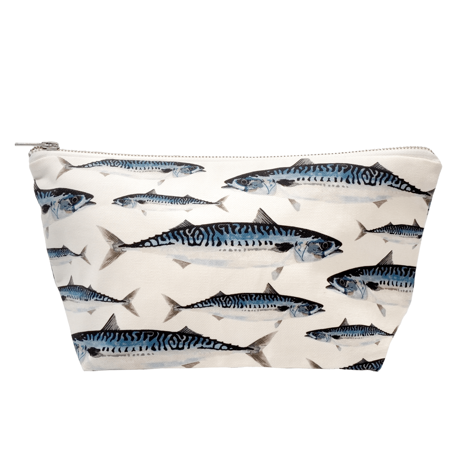 Men's wash bag featuring mackerel
