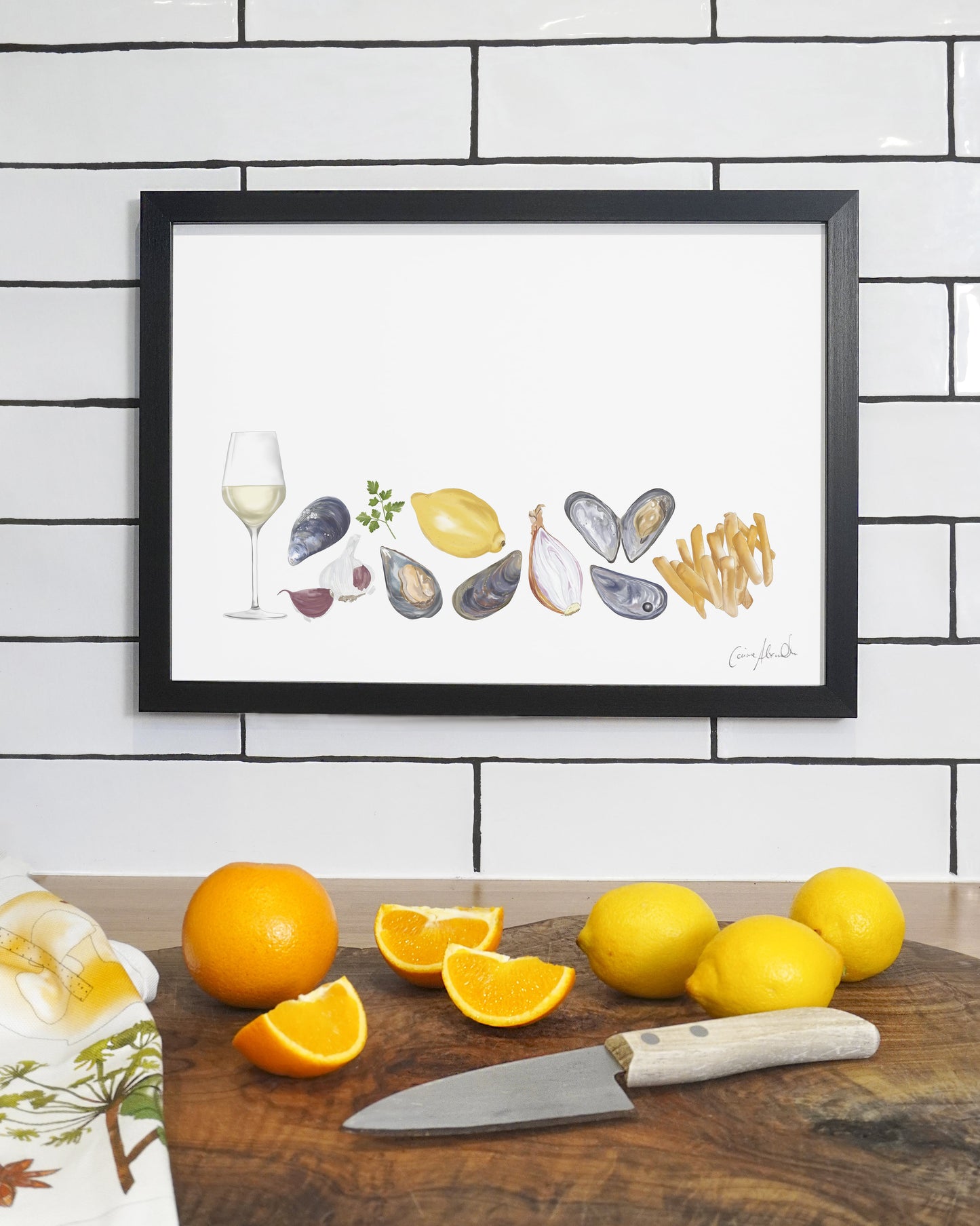 Moules Frites Print - Kitchen Wall Art, British Made