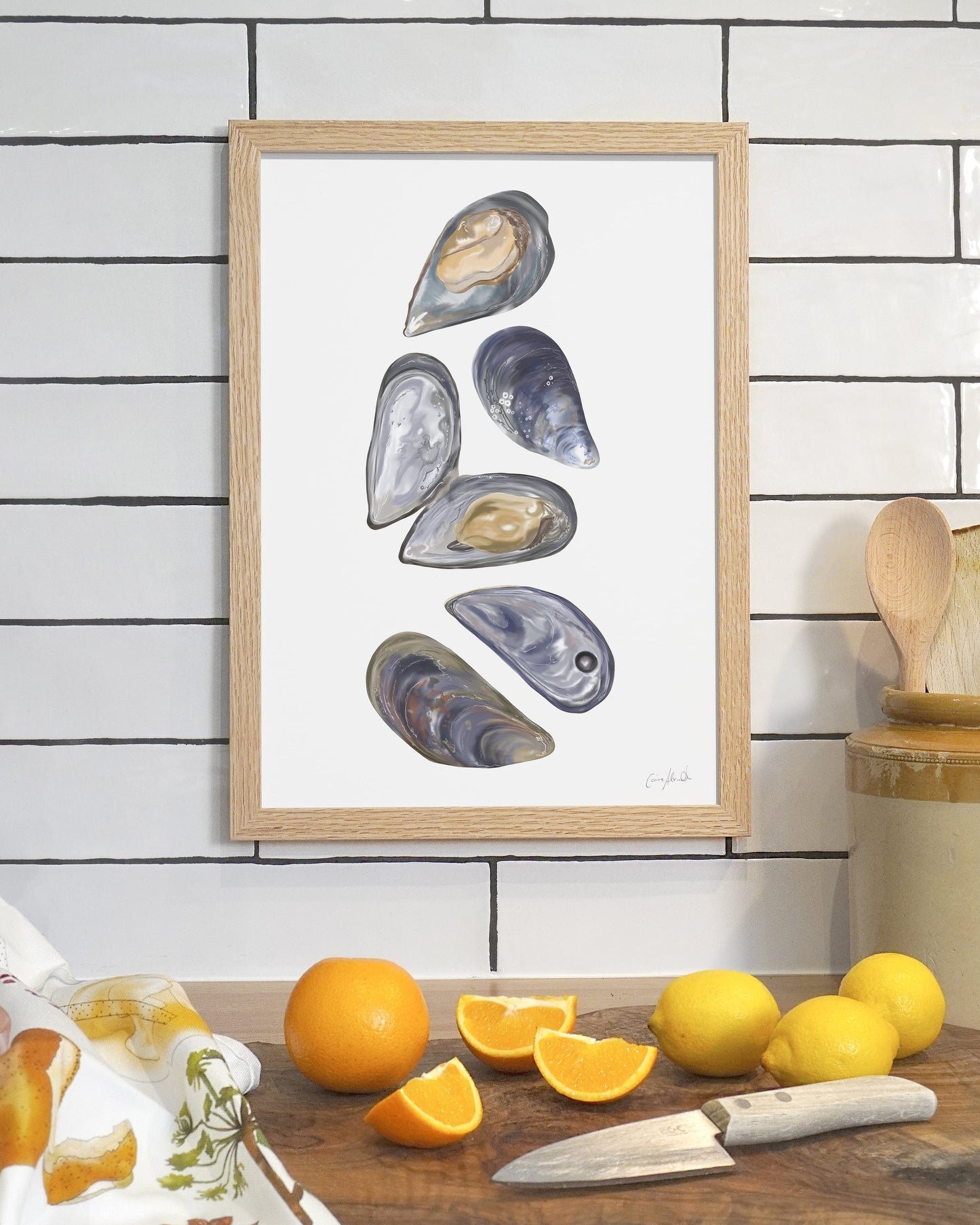 Mussels Print - Kitchen Wall Art, British Made