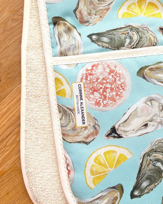 Oyster Oven Glove, Hand Drawn Illustrations For A Seafood Lover