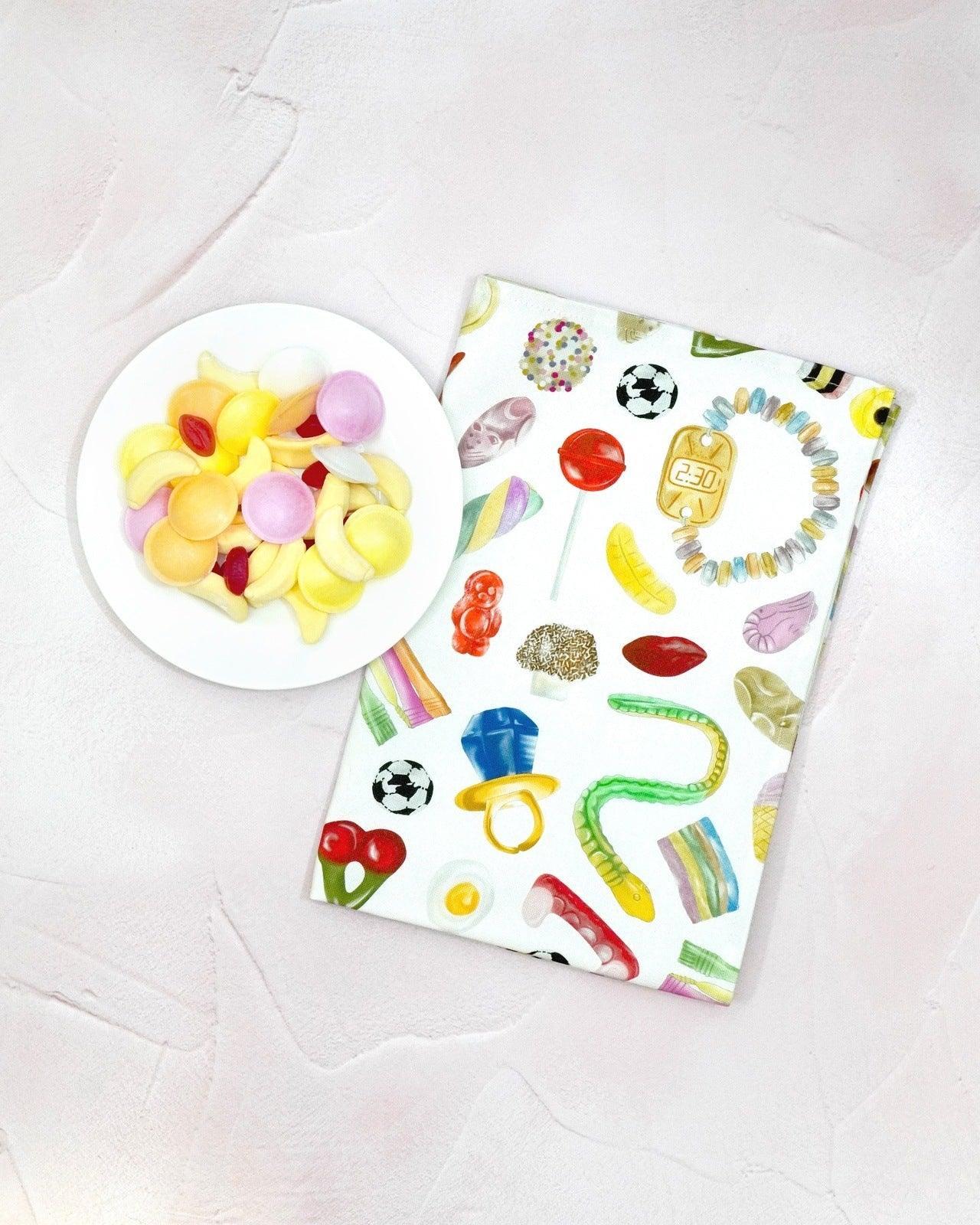 Pick n mix cotton tea towel