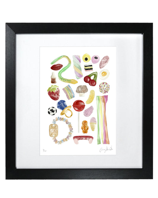 Pick n Mix Sweeties Print - Fun Kitchen Art, British Made