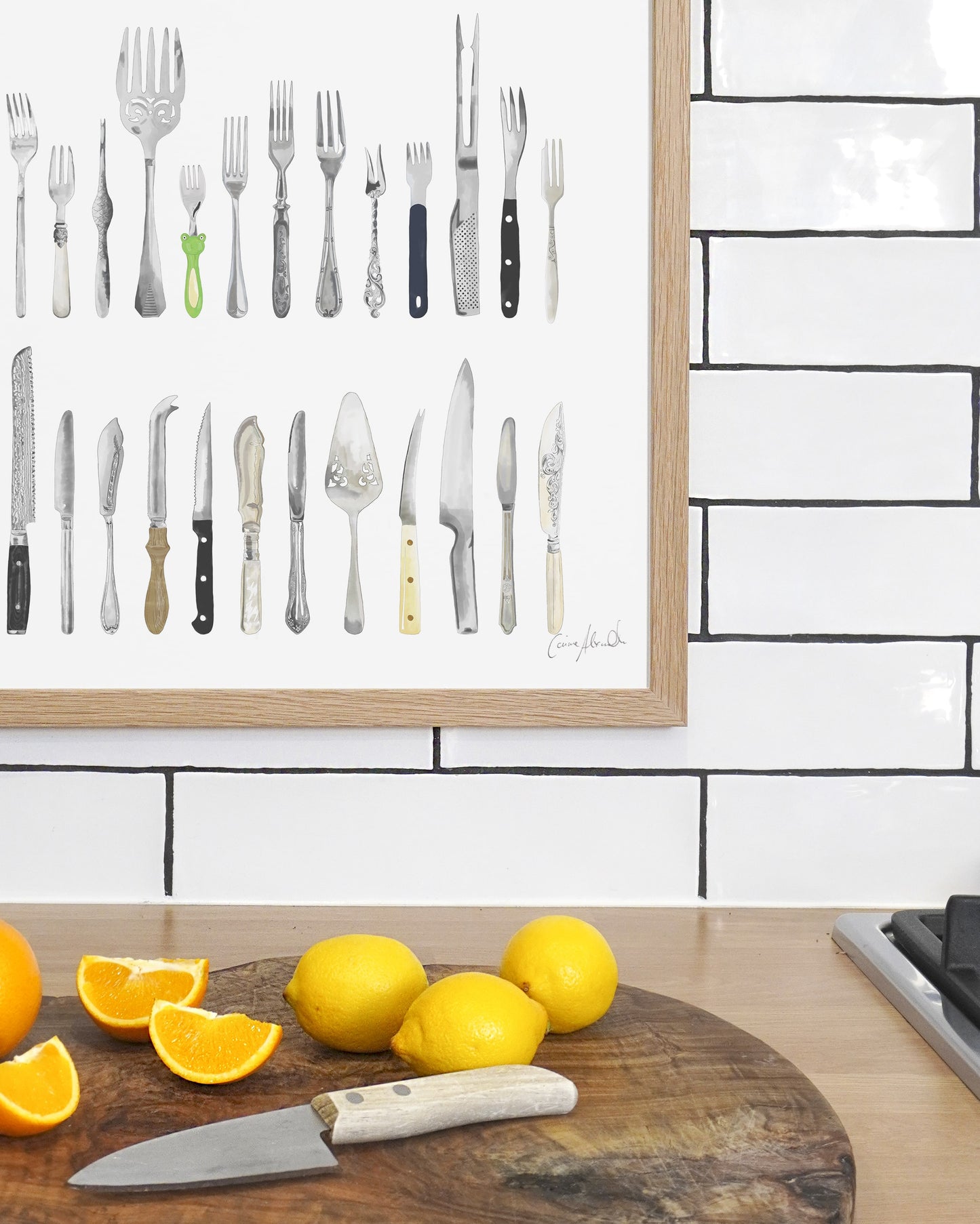Cutlery Print - Kitchen Wall Art, British Made