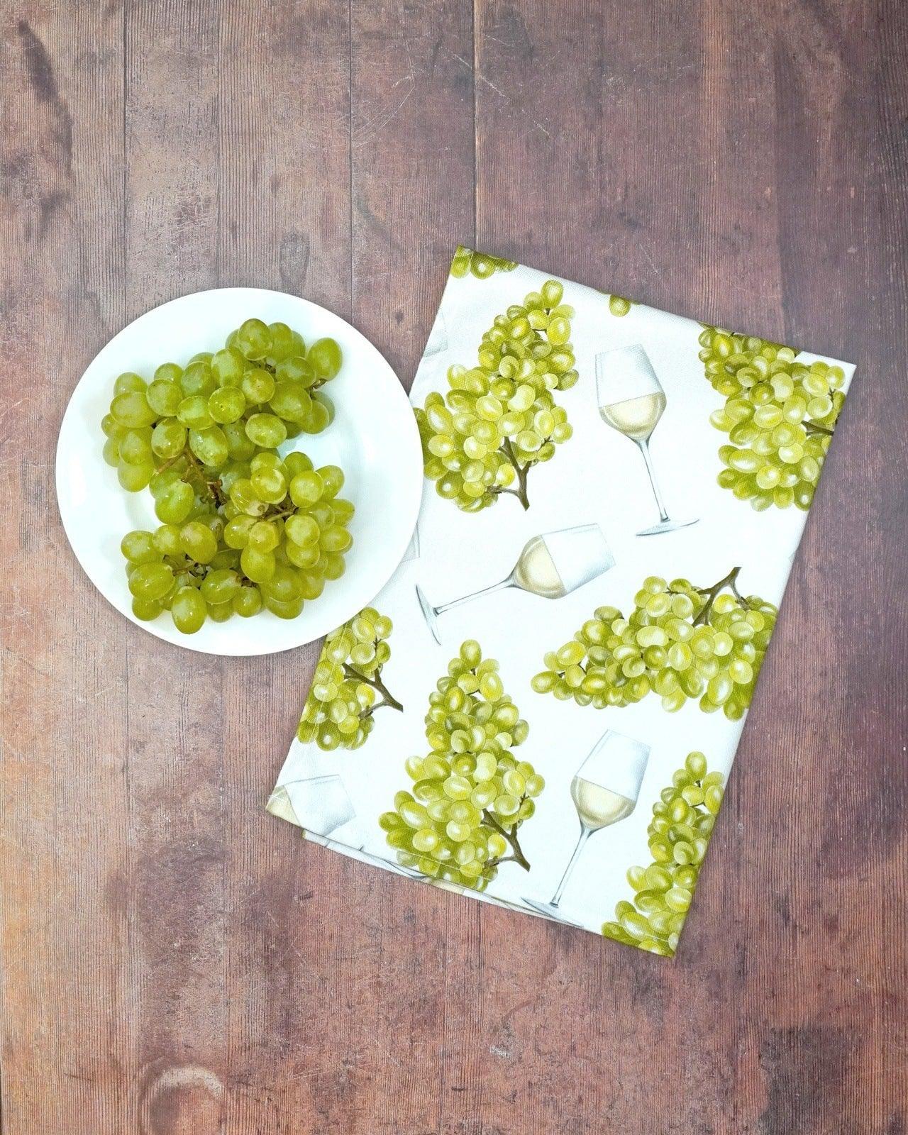 White wine tea towel by small British homeware brand