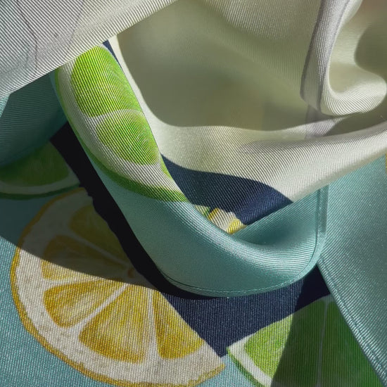 Luxury ladies pure silk scarf with gin print