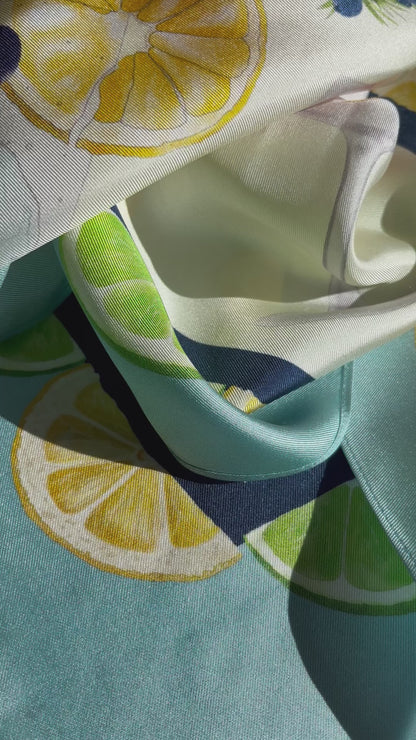 Luxury ladies pure silk scarf with gin print