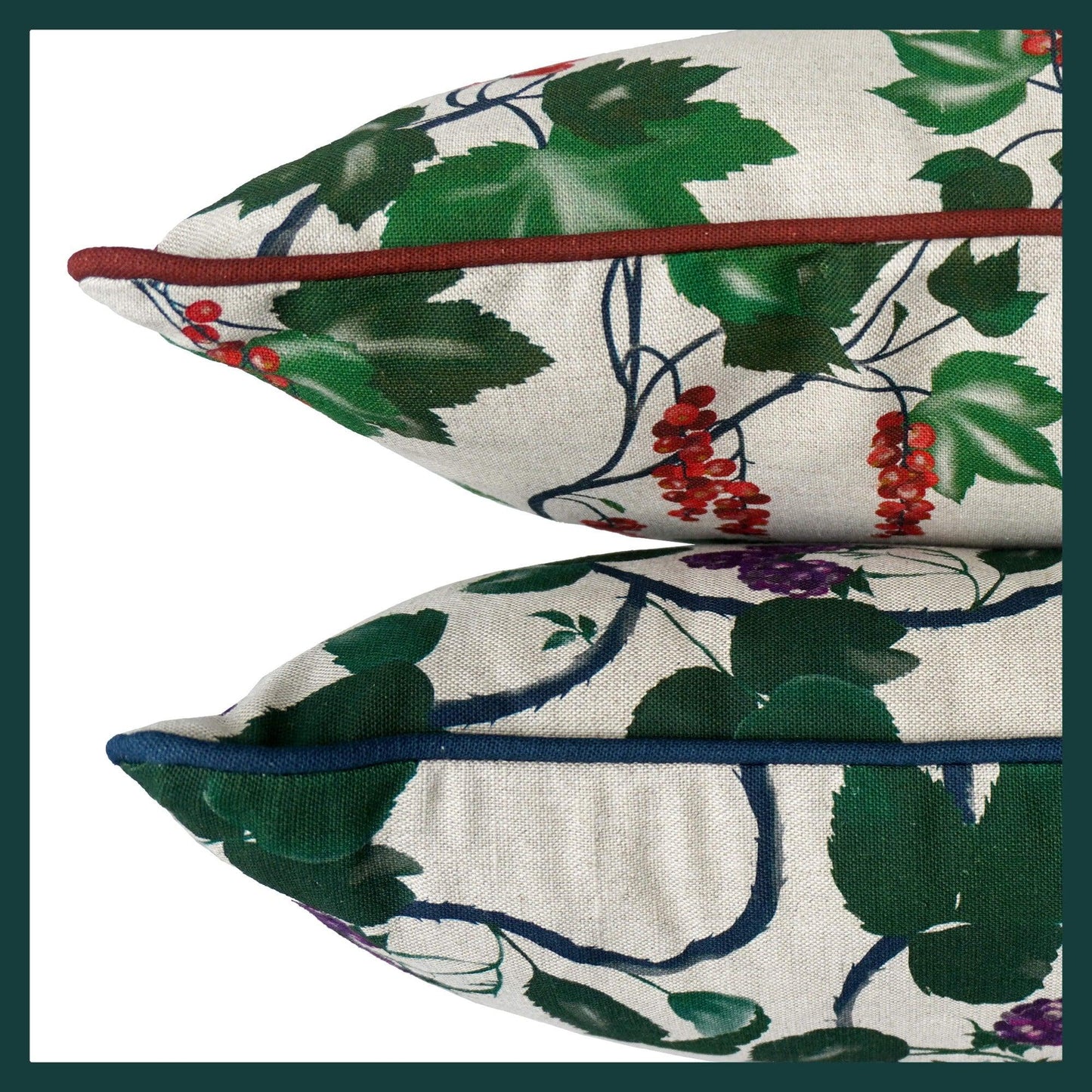 Blackberry and redcurrant scatter cushions