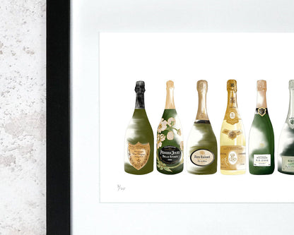 Framed Champagne Bottle Art Print