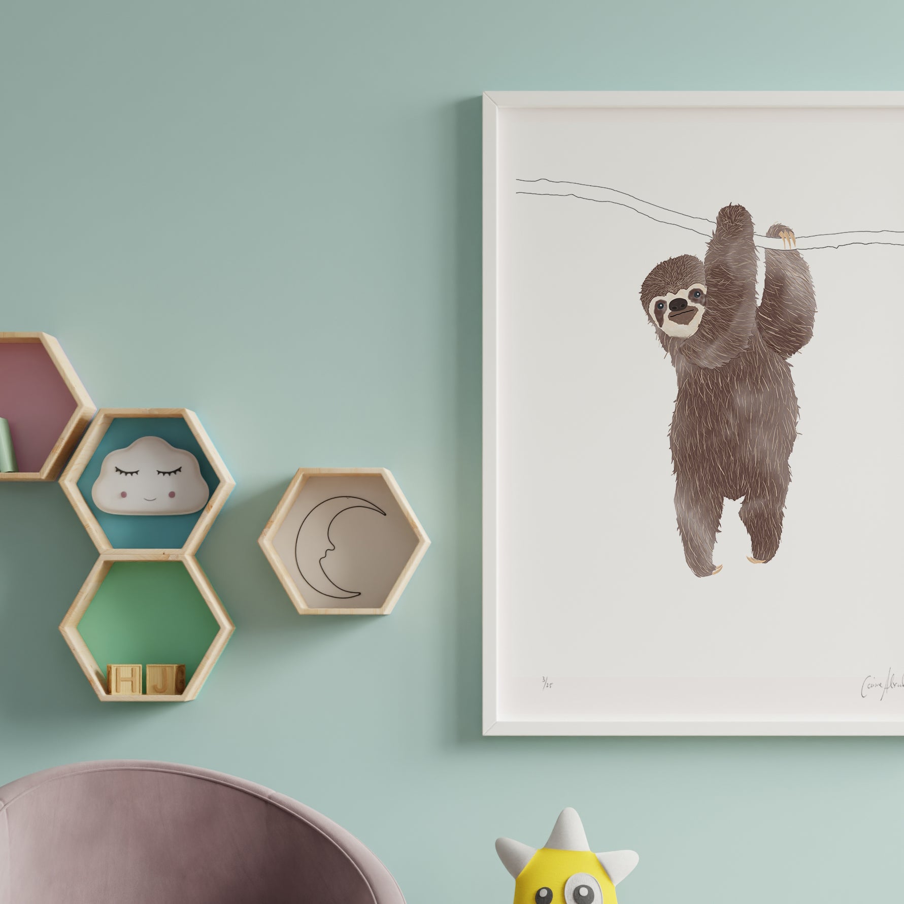 Sloth Nursery Art Print