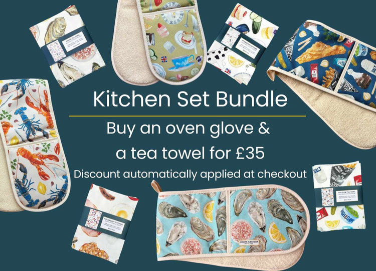 Oven Gloves - Hand Illustrated & British Made