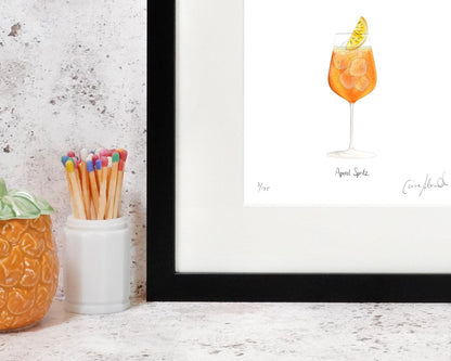 Orange aperol spritz cocktail print
