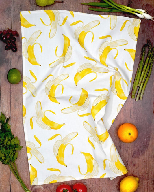 Banana print tea towel