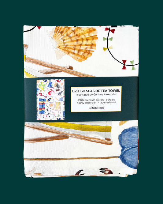 British Seaside Tea Towel