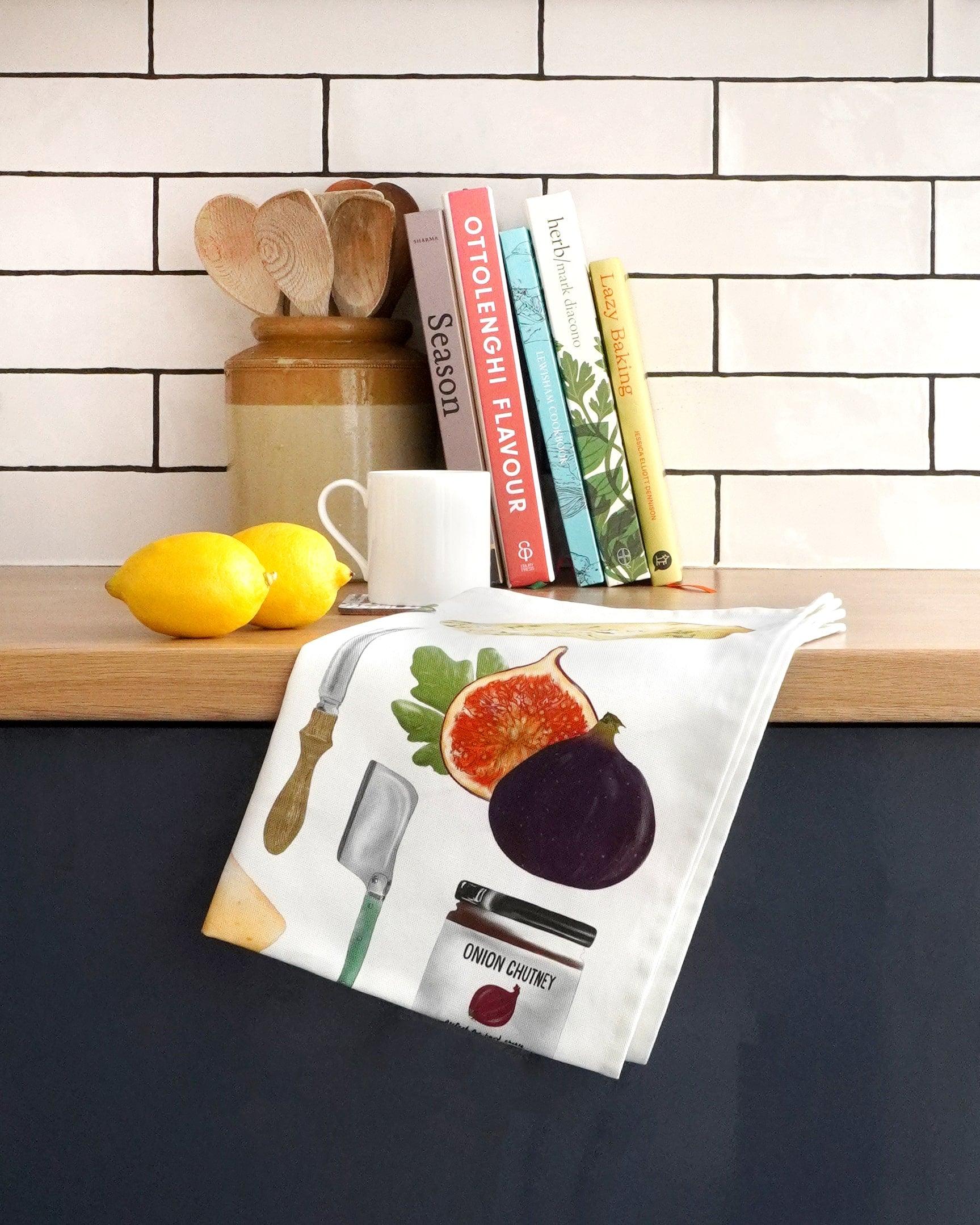 cheese board platter inspired tea towel