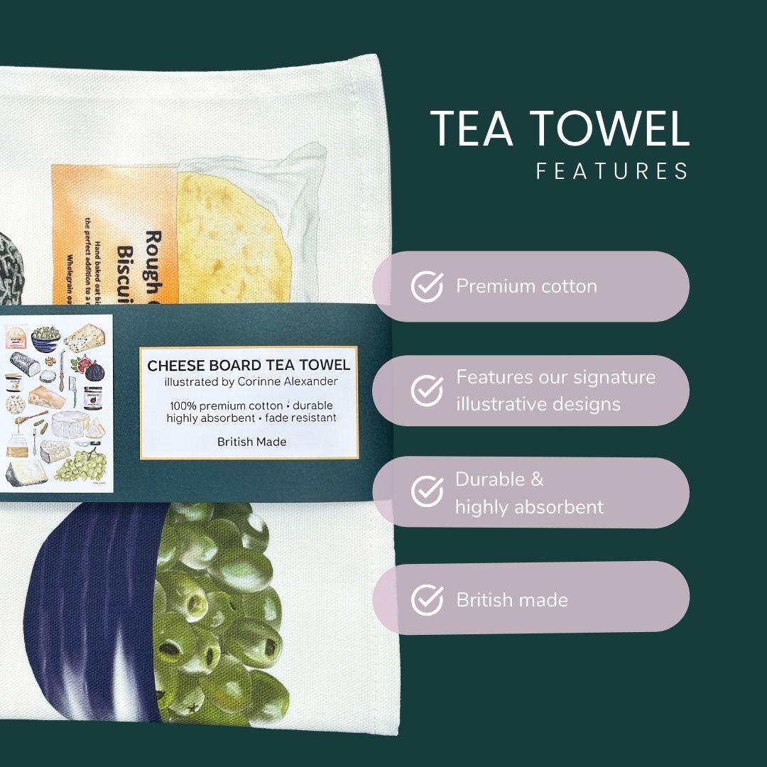 Cheese Board Tea Towel