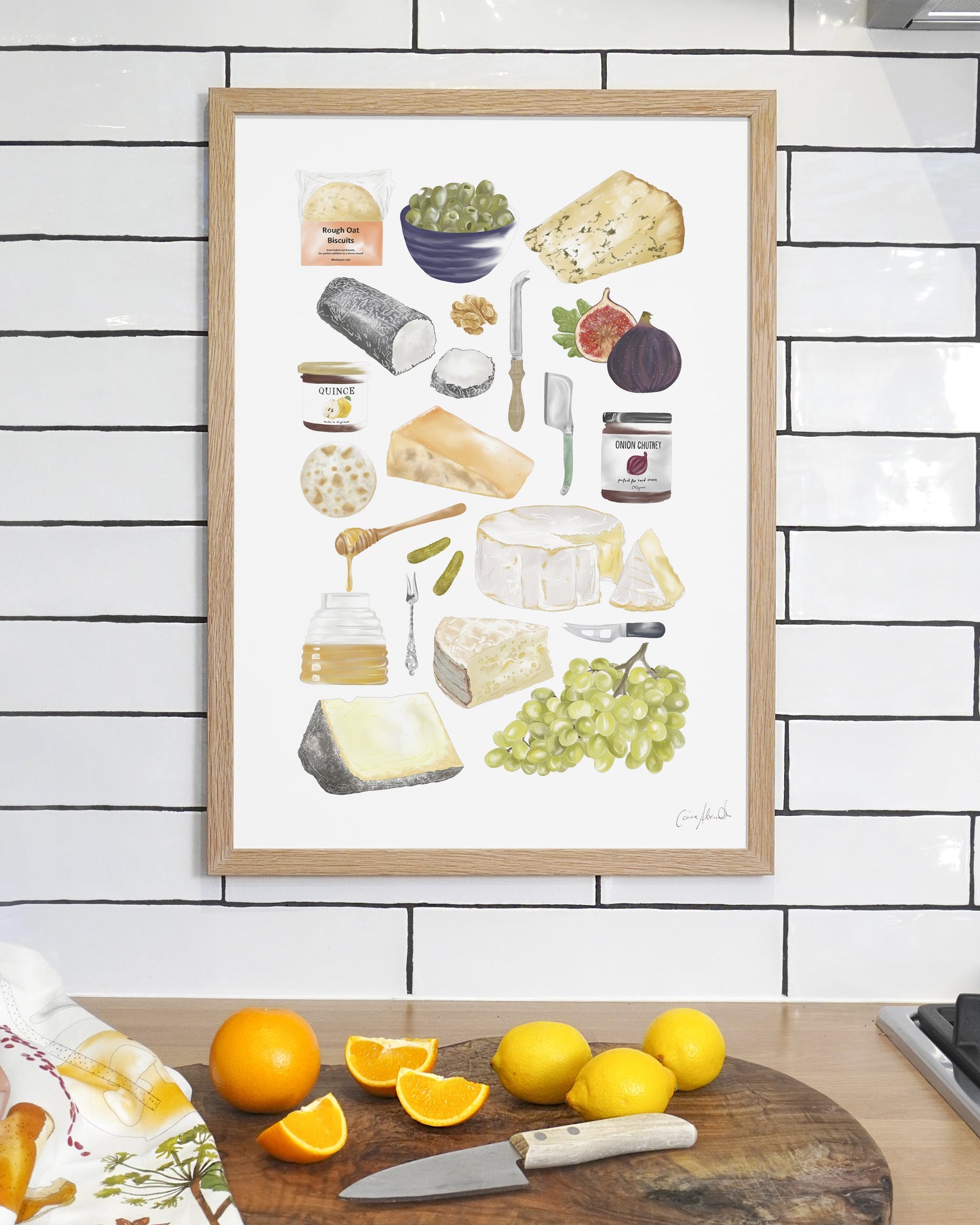 Cheeseboard Print - Kitchen Wall Art, British Made