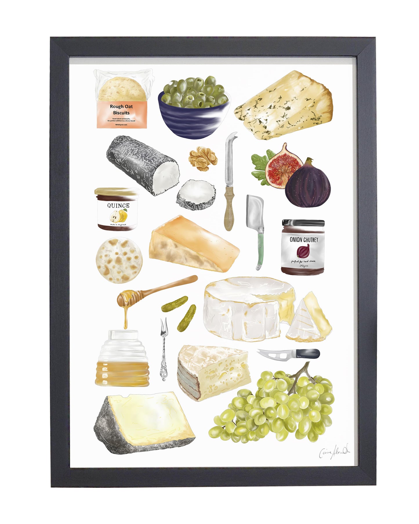 Cheeseboard Print - Kitchen Wall Art, British Made