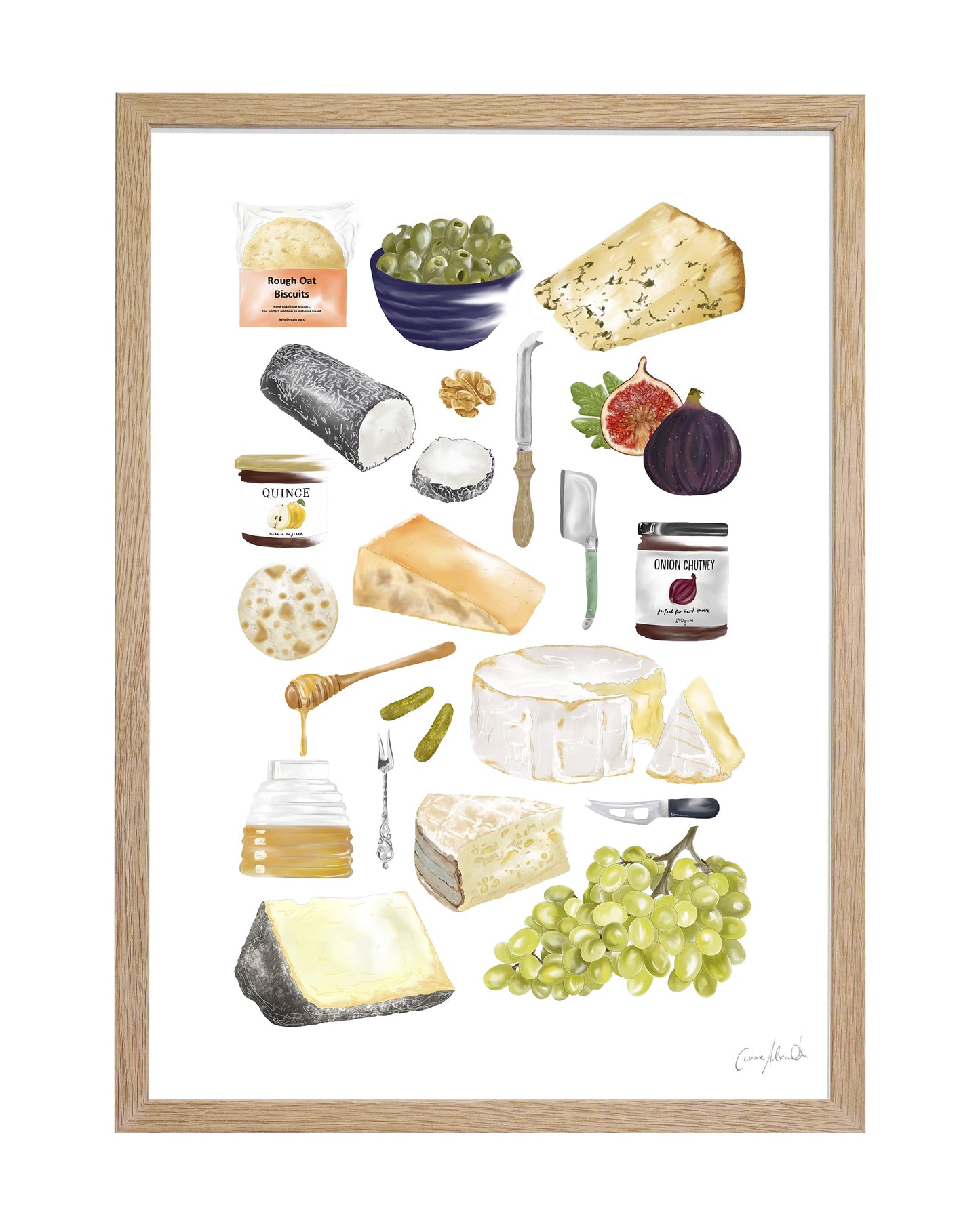 Cheeseboard Print - Kitchen Wall Art, British Made