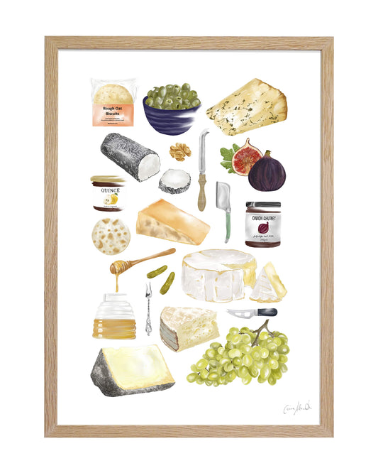 Cheeseboard Print - Kitchen Wall Art, British Made