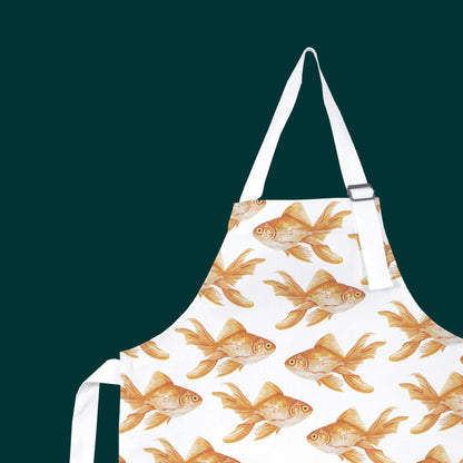 Kid's apron featuring goldfish