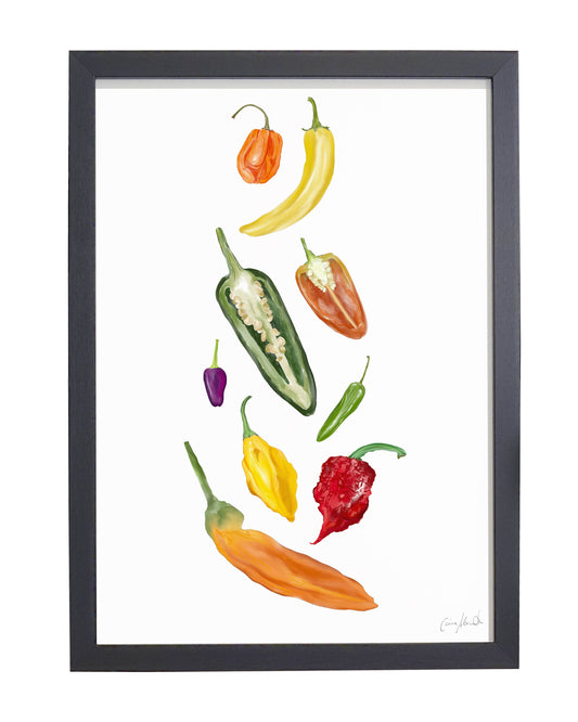 Chilli Print - Kitchen Wall Art, British Made
