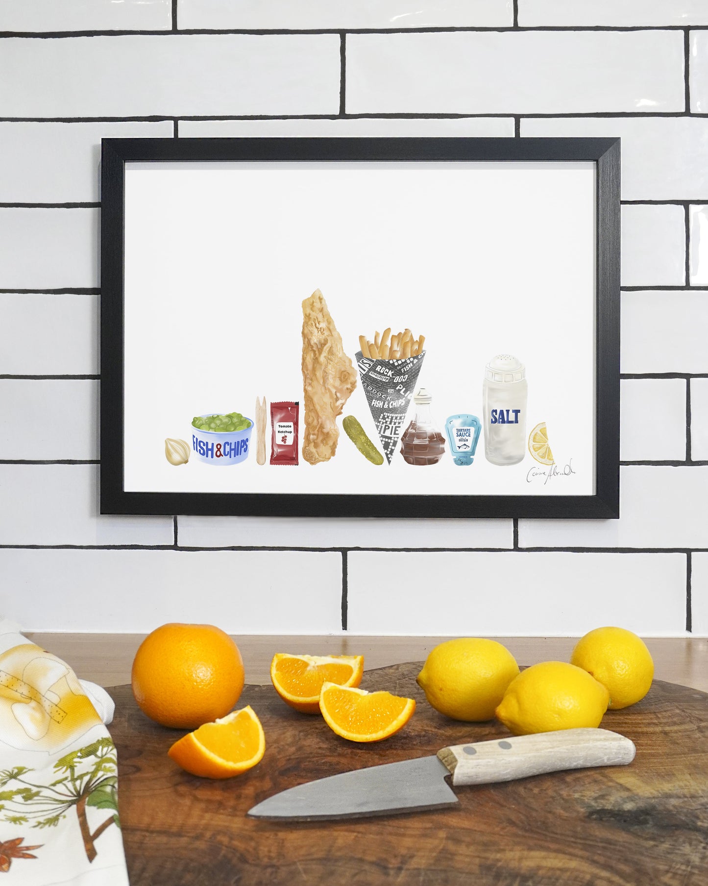 Fish & Chips Print - Kitchen Wall Art, British Made