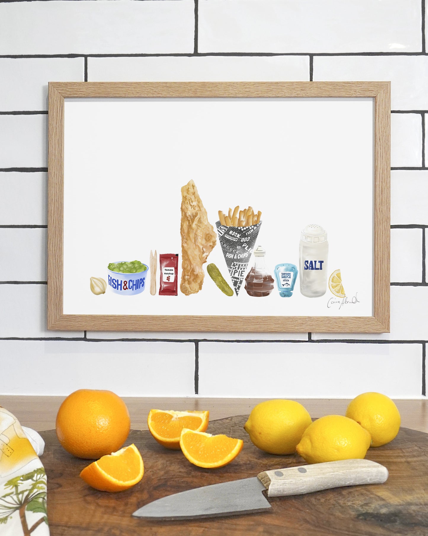 Fish & Chips Print - Kitchen Wall Art, British Made