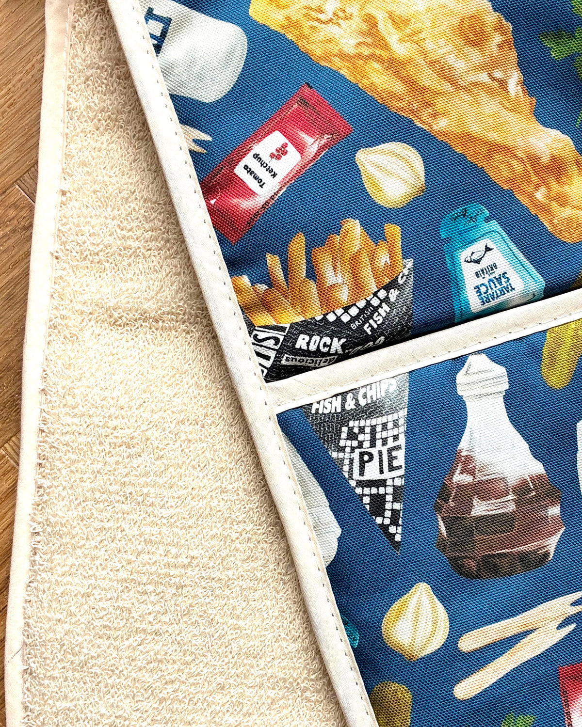 Fish & Chips Oven Glove, Coastal Kitchen & British Made