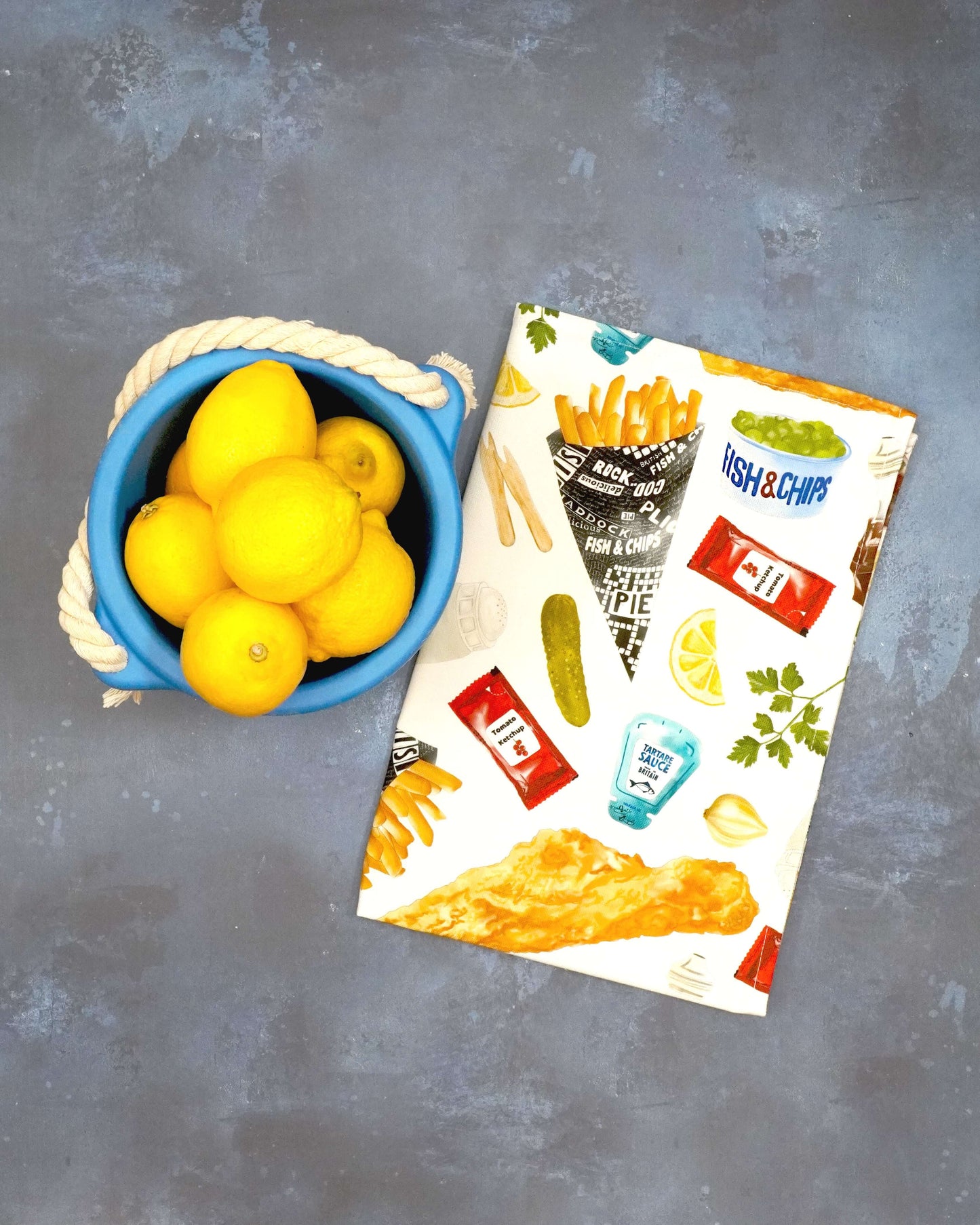 Fish & Chips Gift Set | Tea Towel & Socks Bundle