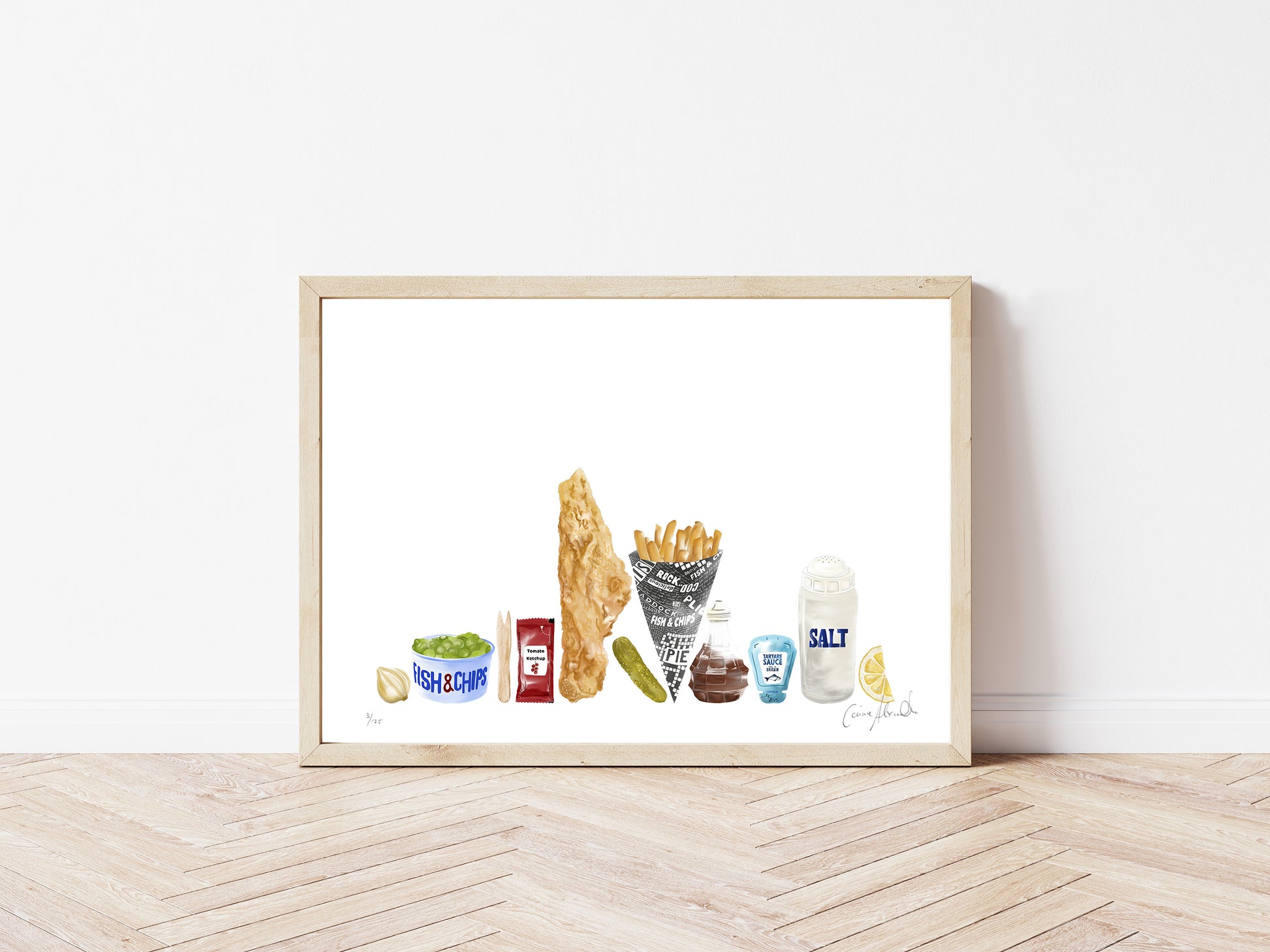 Large scale Fish and Chips print