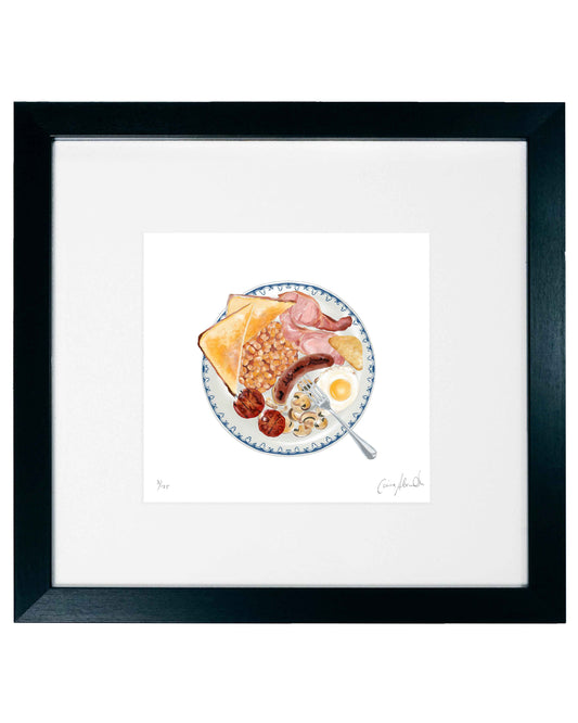 Full English Plated Up - Print - Kitchen Wall Art, British Made