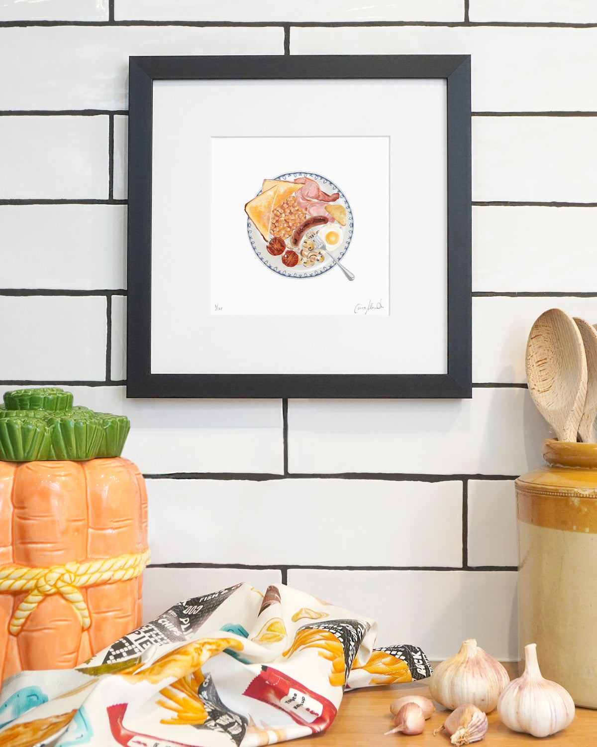 Full English Plated Up - Print - Kitchen Wall Art, British Made