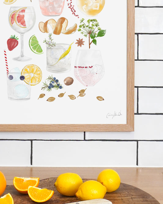 Gin & Tonic Print - Bar Wall Art, British Made