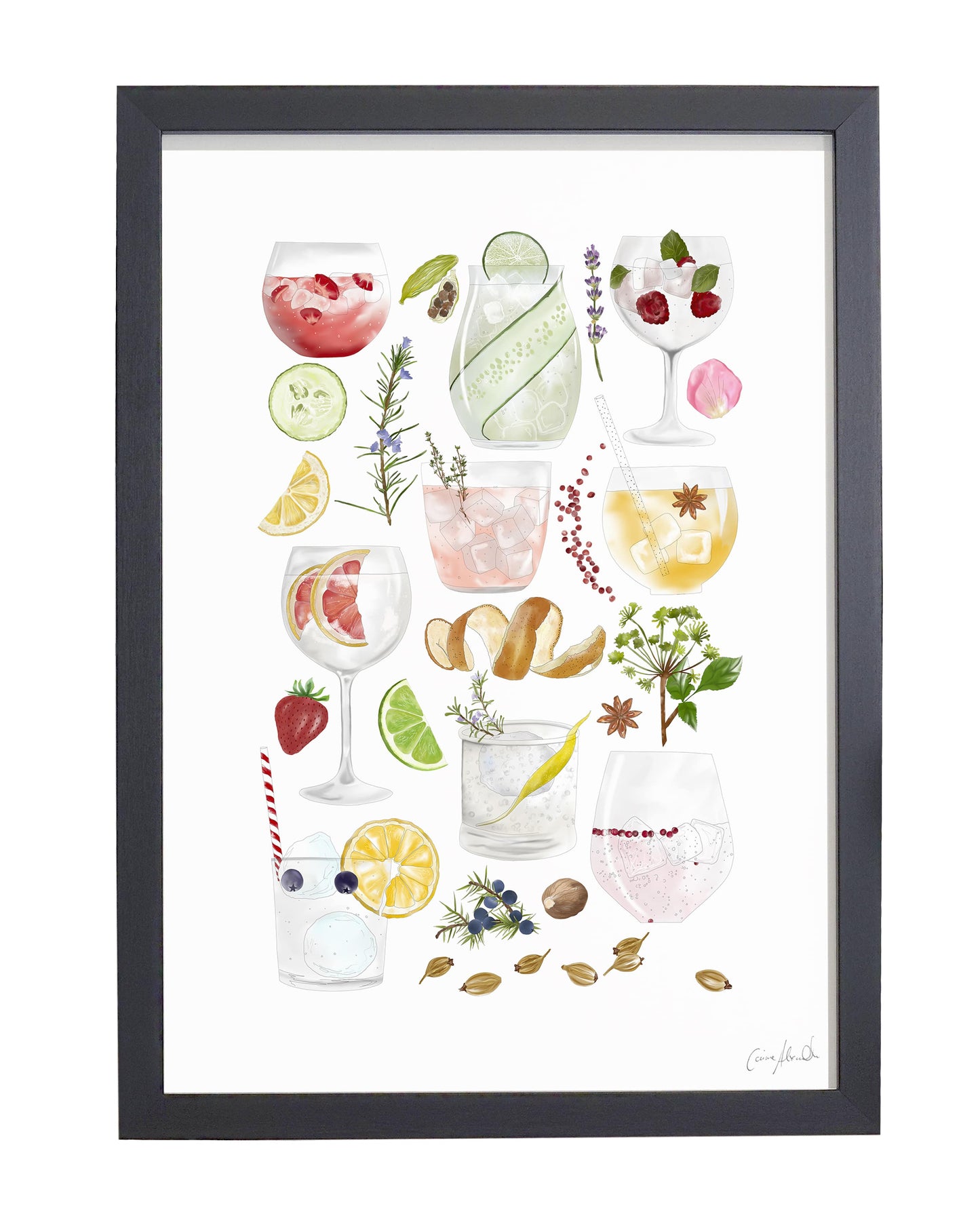 Gin & Tonic Print - Bar Wall Art, British Made