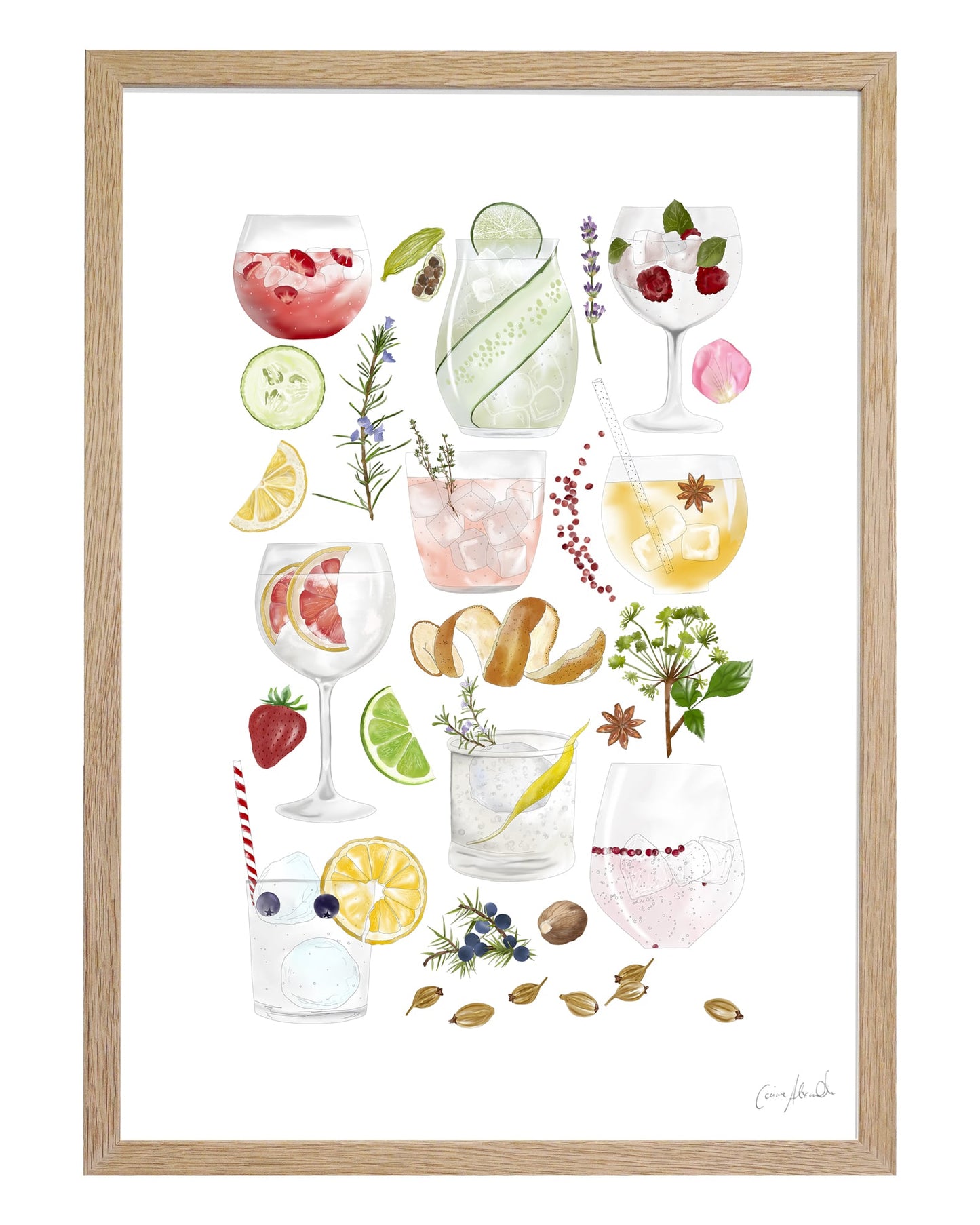 Gin & Tonic Print - Bar Wall Art, British Made