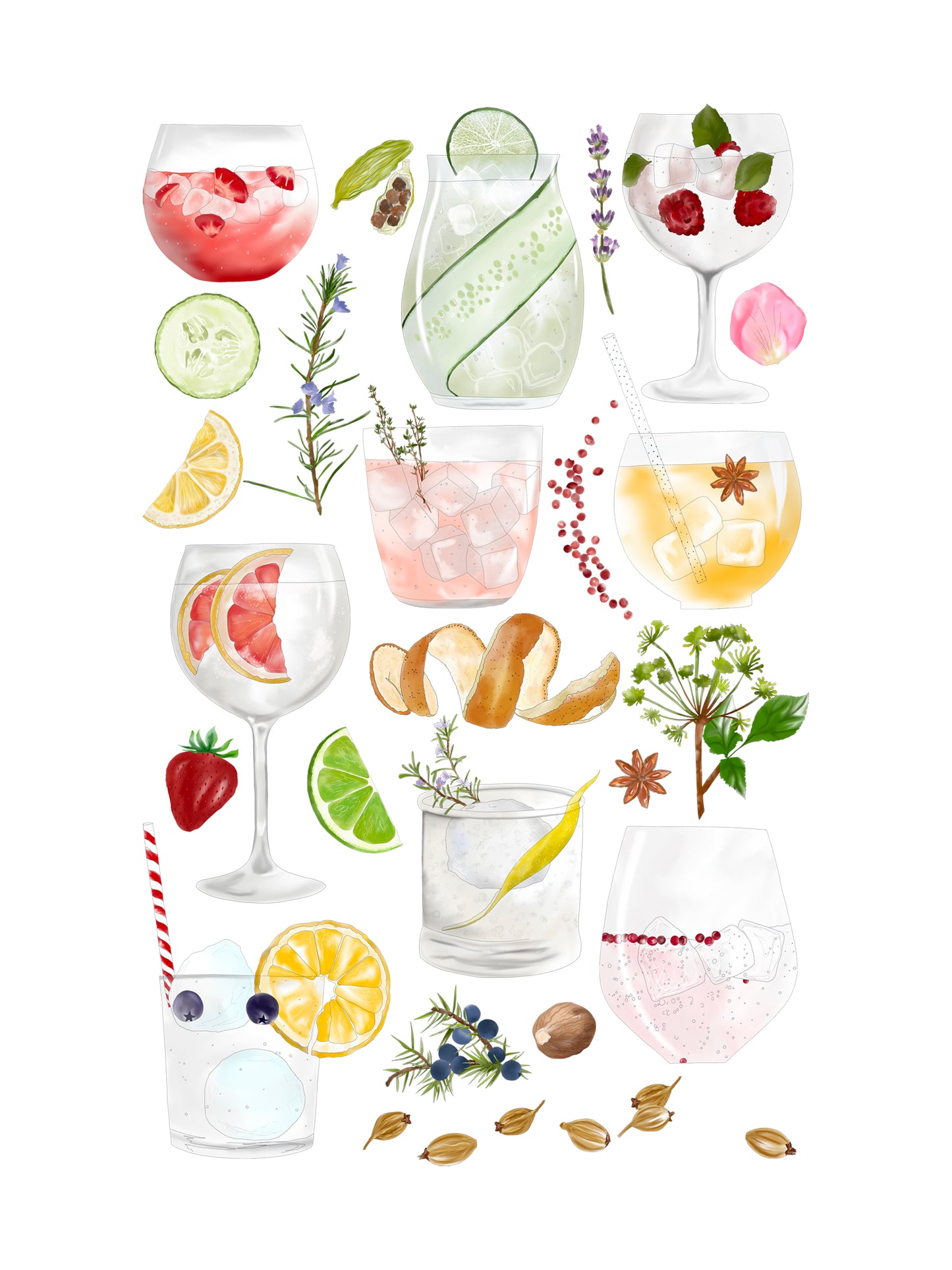 Gin Cocktail Print